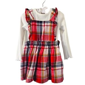 Little Me Plaid Jumper Dress Set 24mo